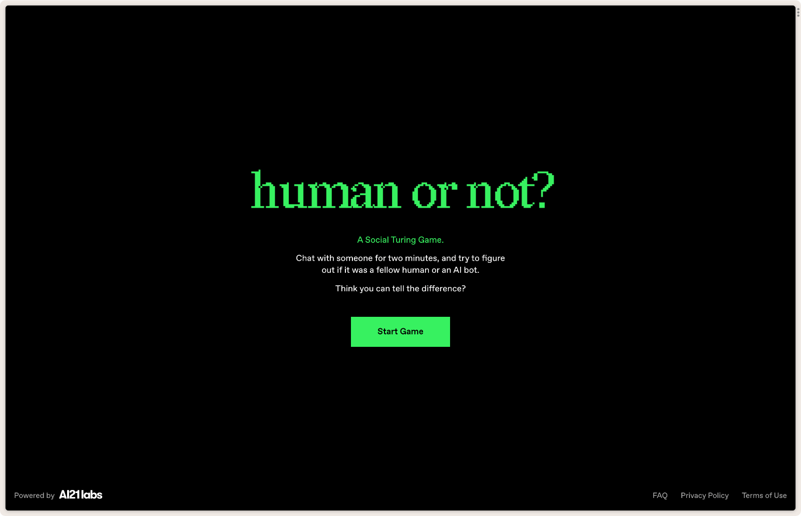 Human or Not 社交图灵游戏
