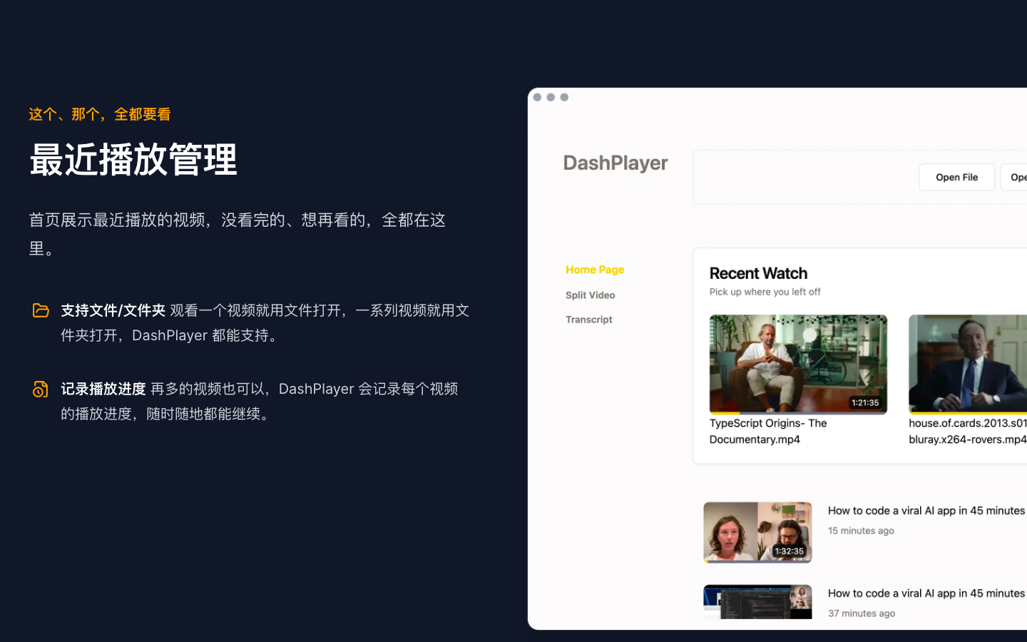 DashPlayer 视频播放器