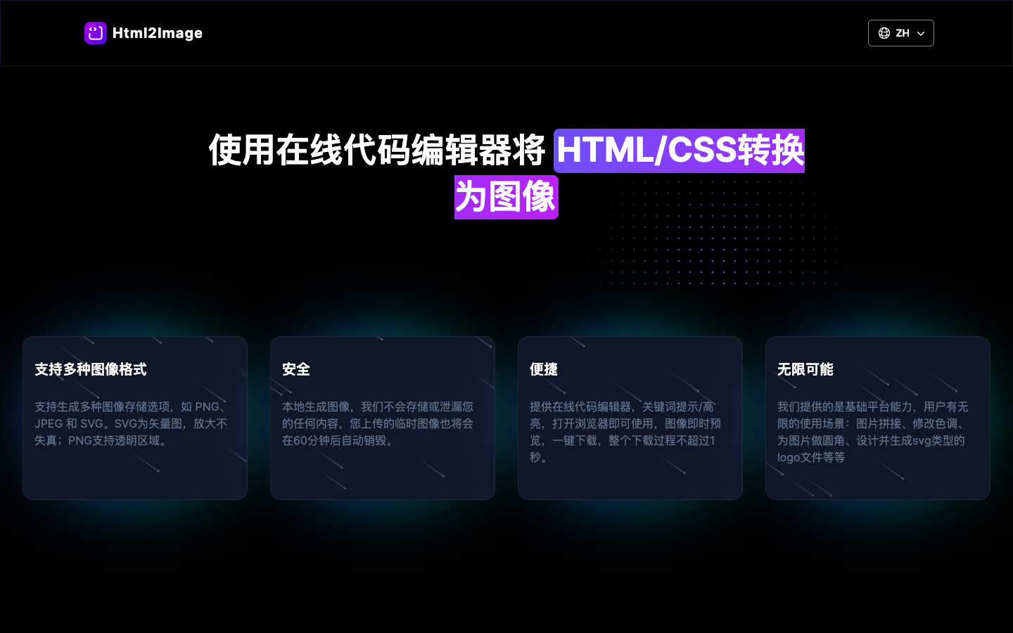 Html2image 代码编辑器