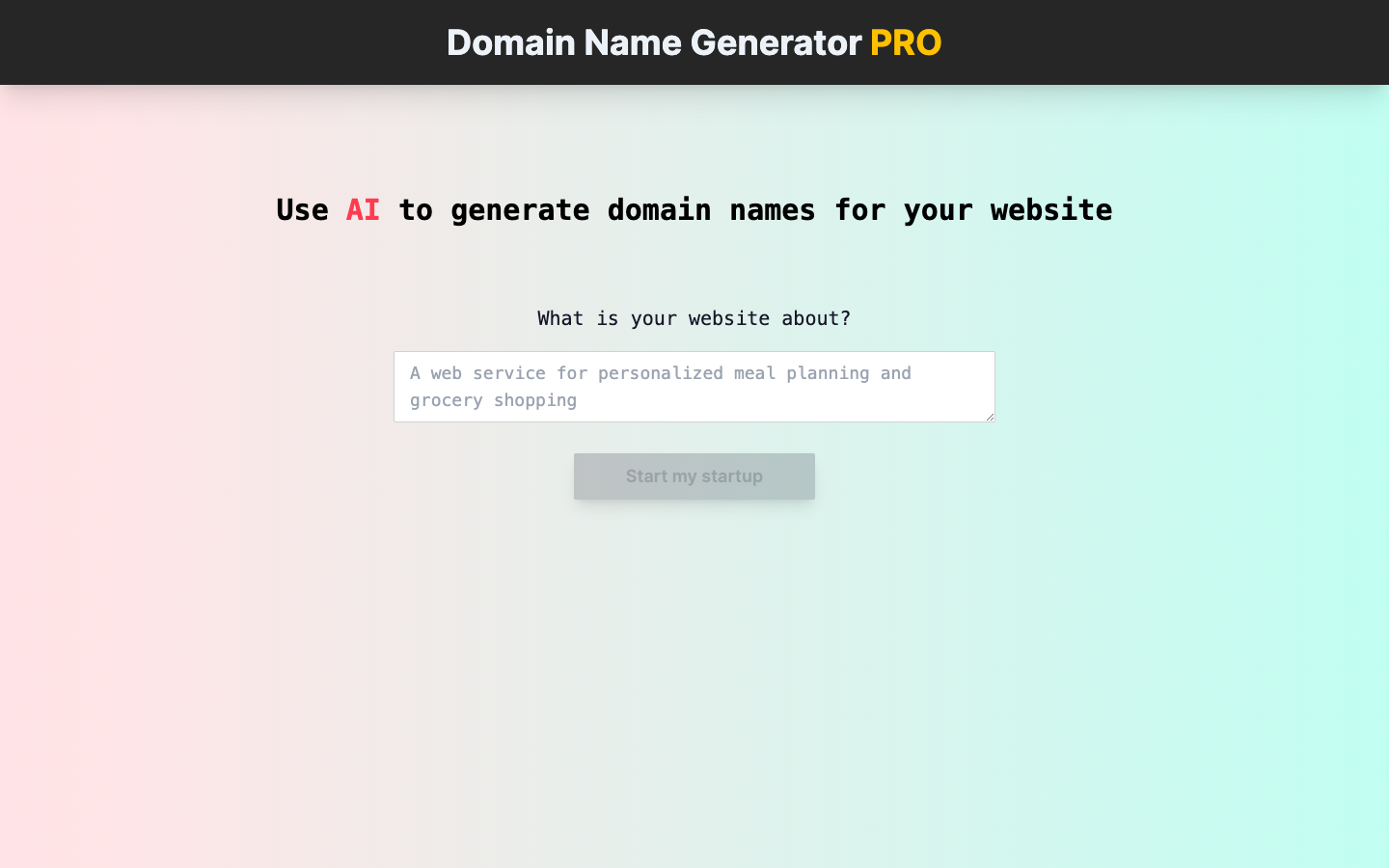 Domain Name Generator-AI域名生成器