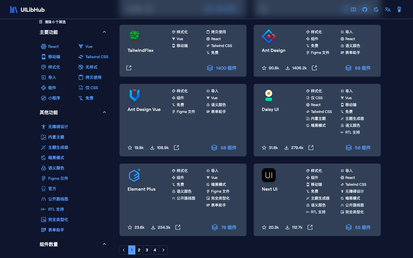 UILibHub - UI 库导航