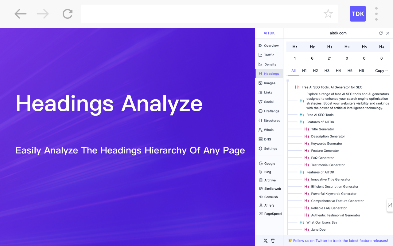 AITDK - AI SEO 浏览器插件