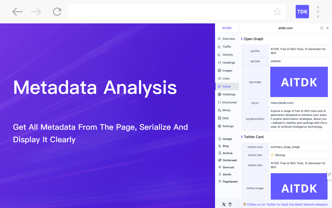 AITDK - AI SEO 浏览器插件