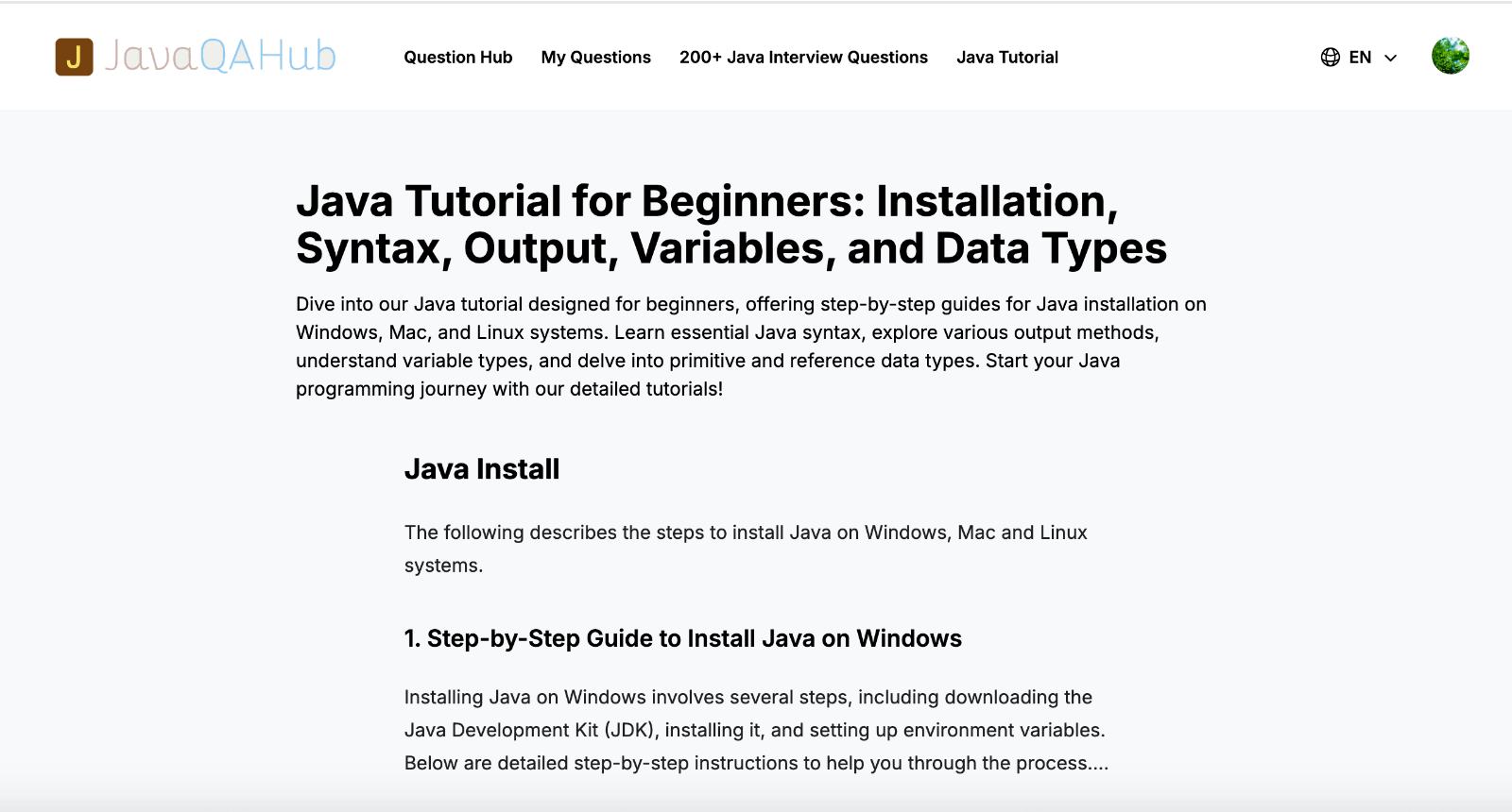 Java Q&A Hub—Java问答