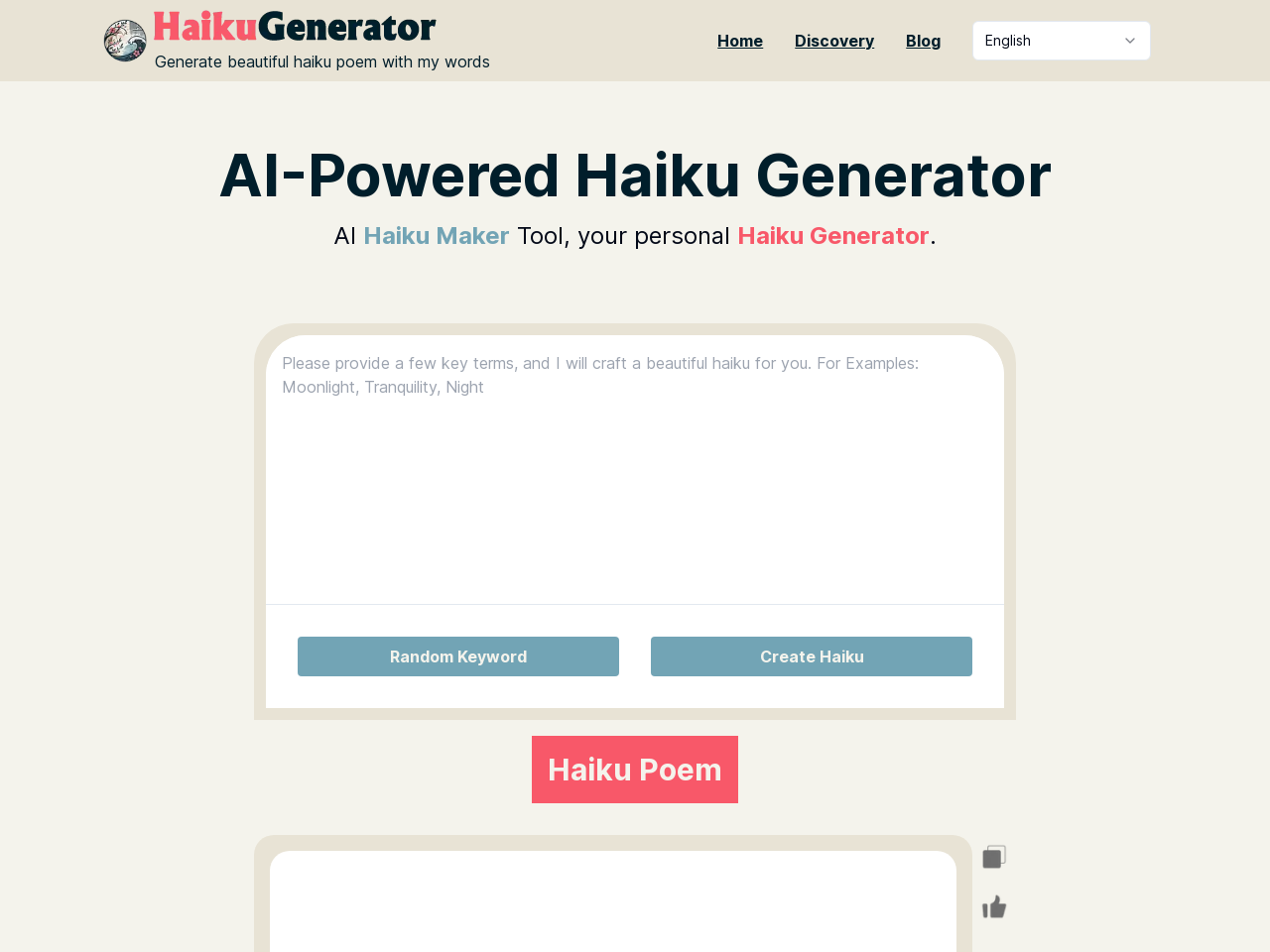 Haiku Generator AI俳句生成器