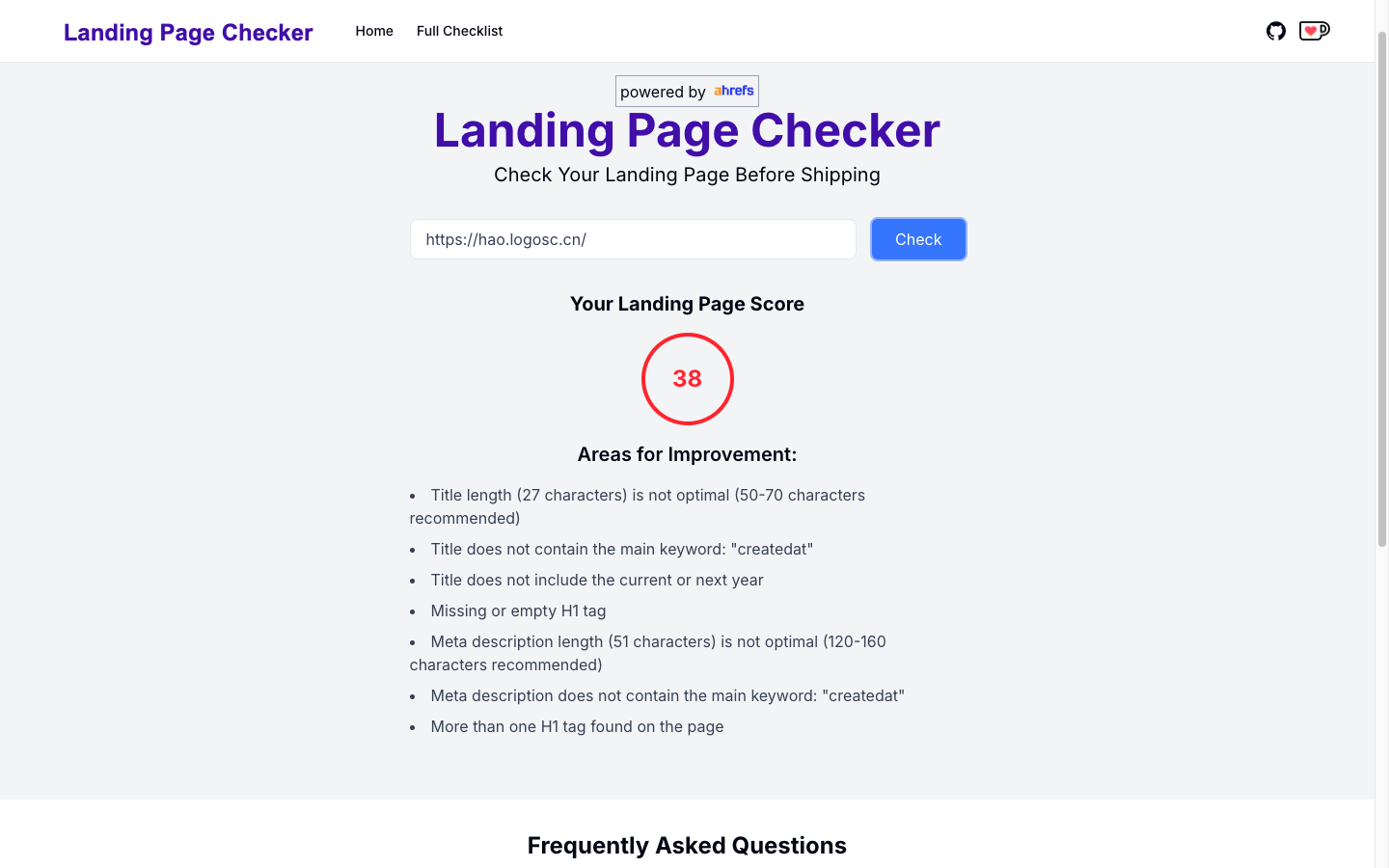 Landing Page Checker落地页检测器