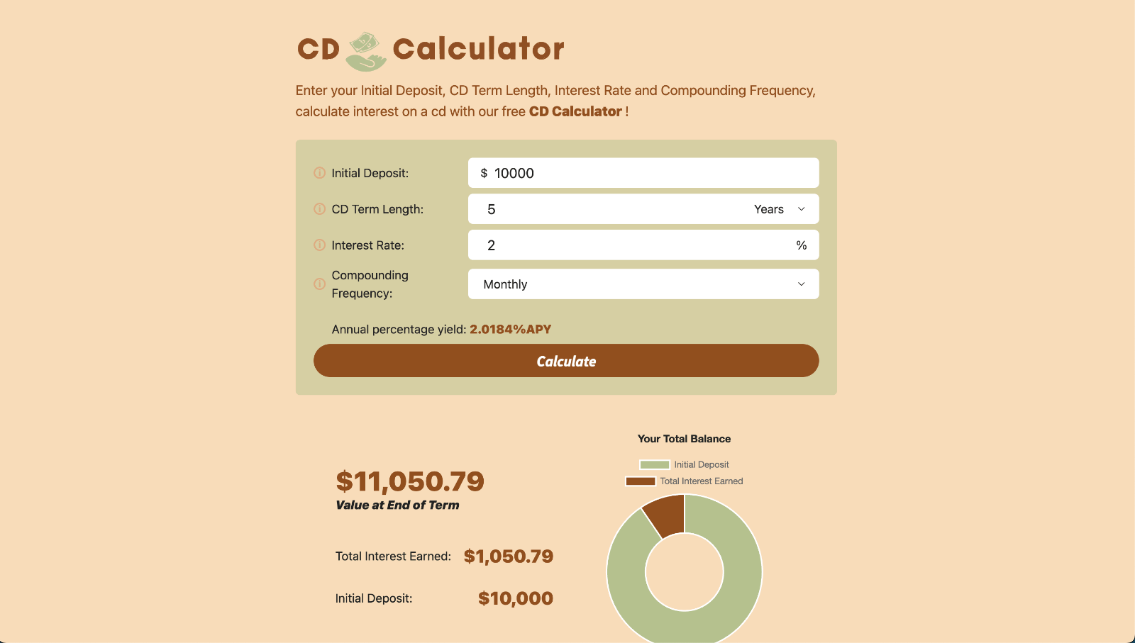 CD Calculator 存款计算器