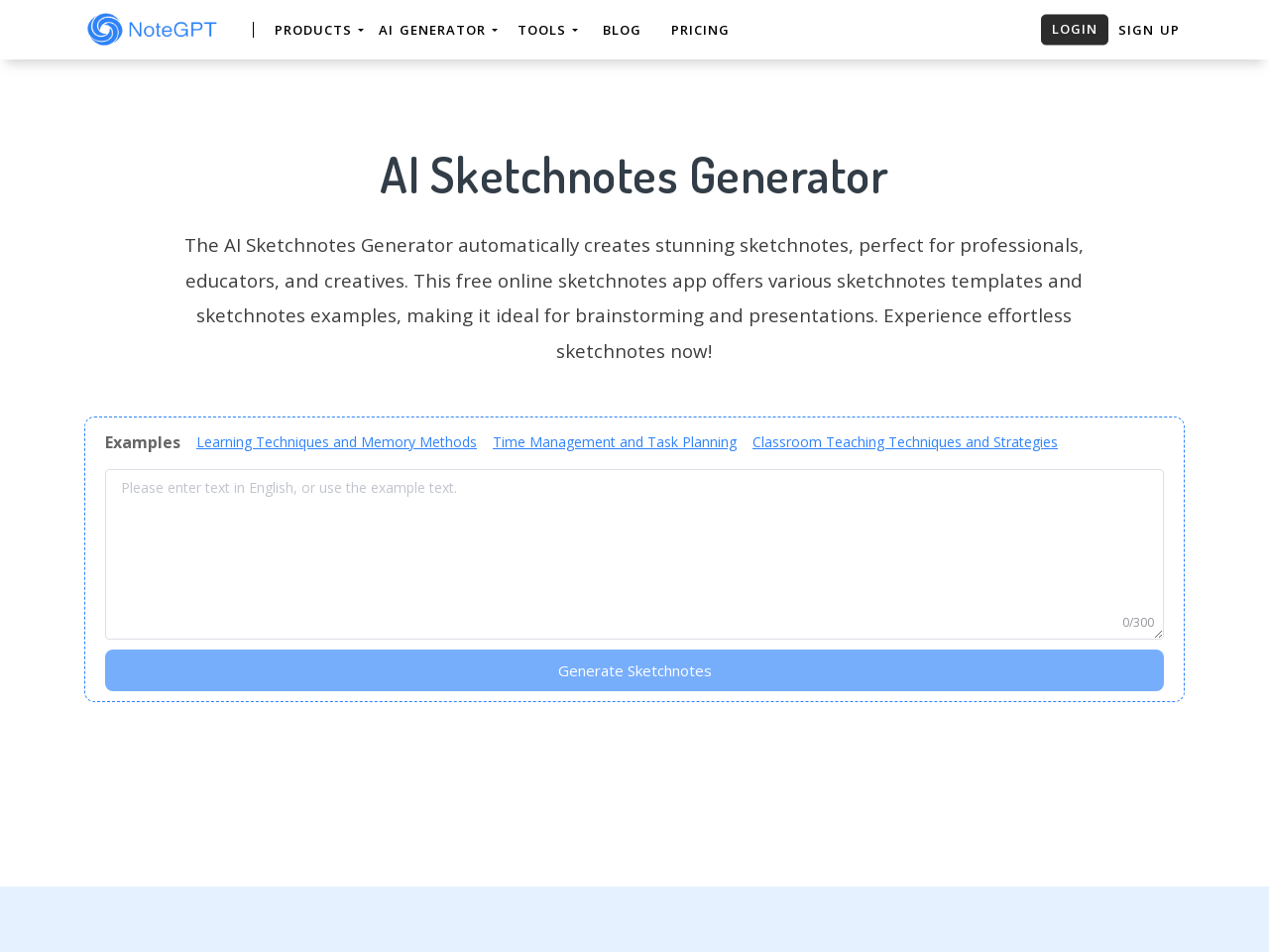 AI Sketchnotes Generator - AI 手绘笔记生成器