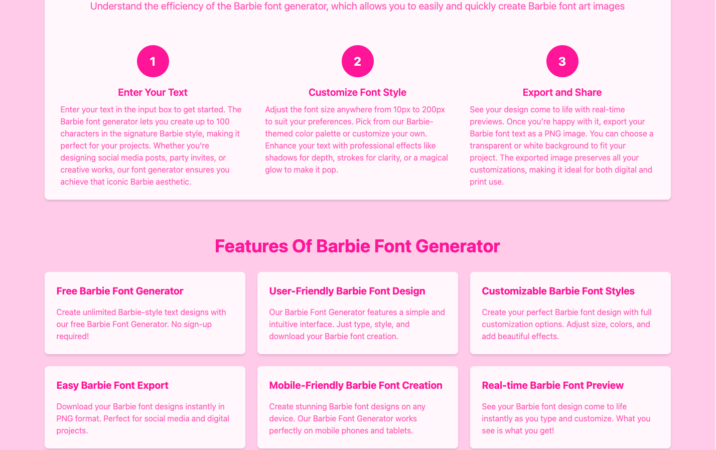 Barbie Font 芭比字体生成器