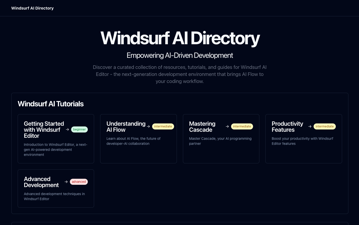 Windsurf AI Directory 开发资源