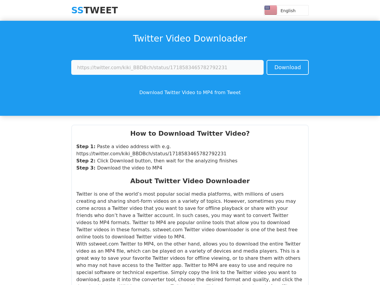 SSTweet — Twitter视频下载