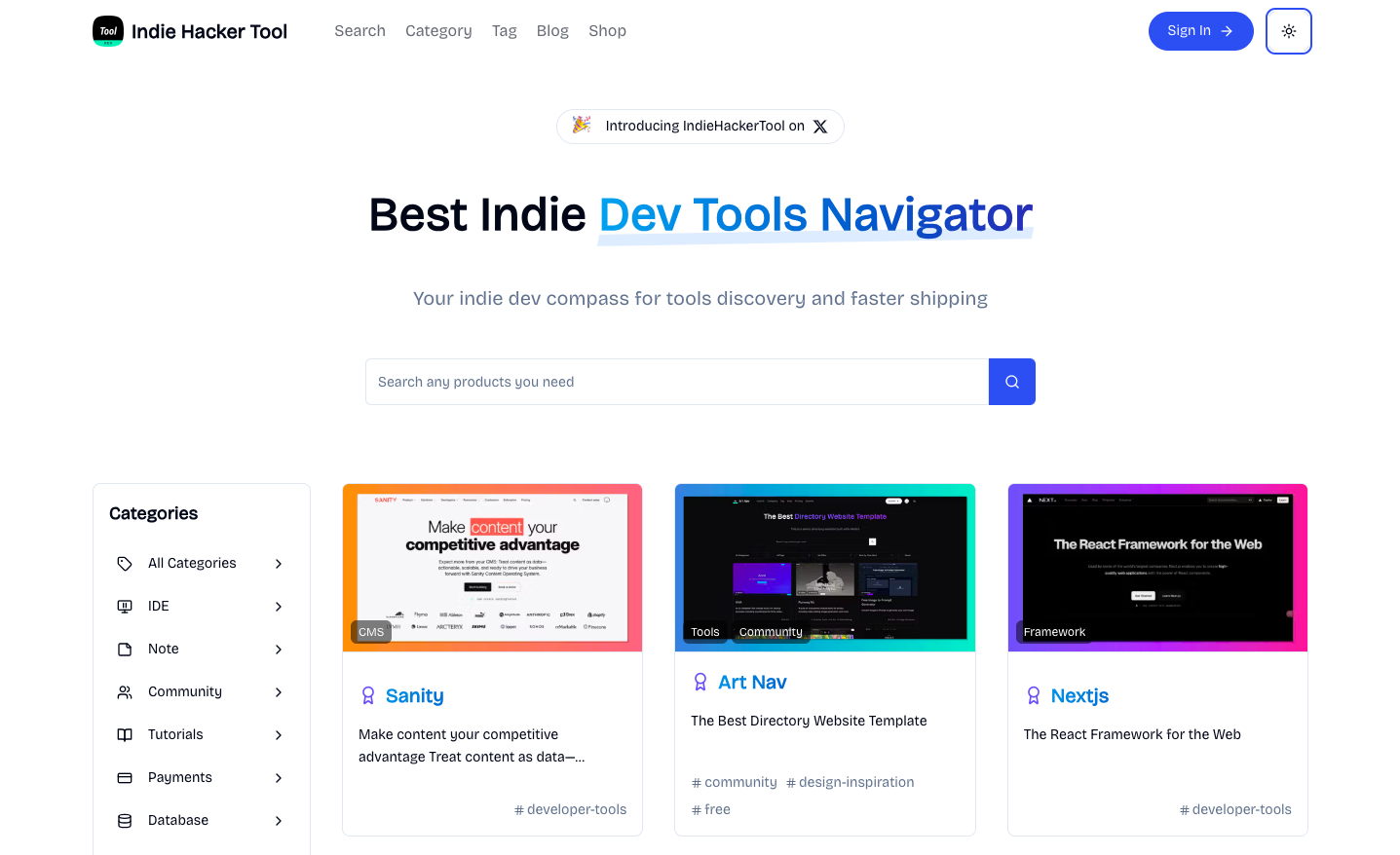 IndieHackerTool 独立开发工具箱