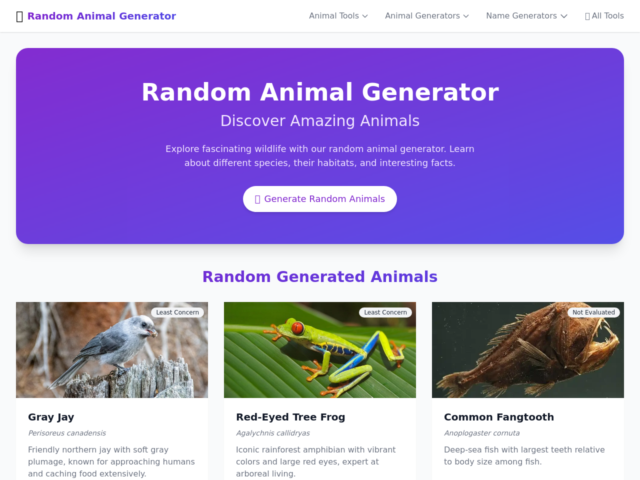 Random Animal Generator 随机动物生成器