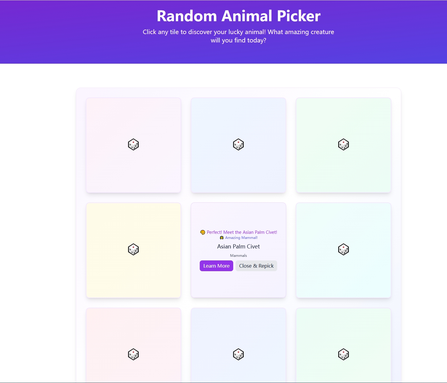 Random Animal Generator 随机动物生成器