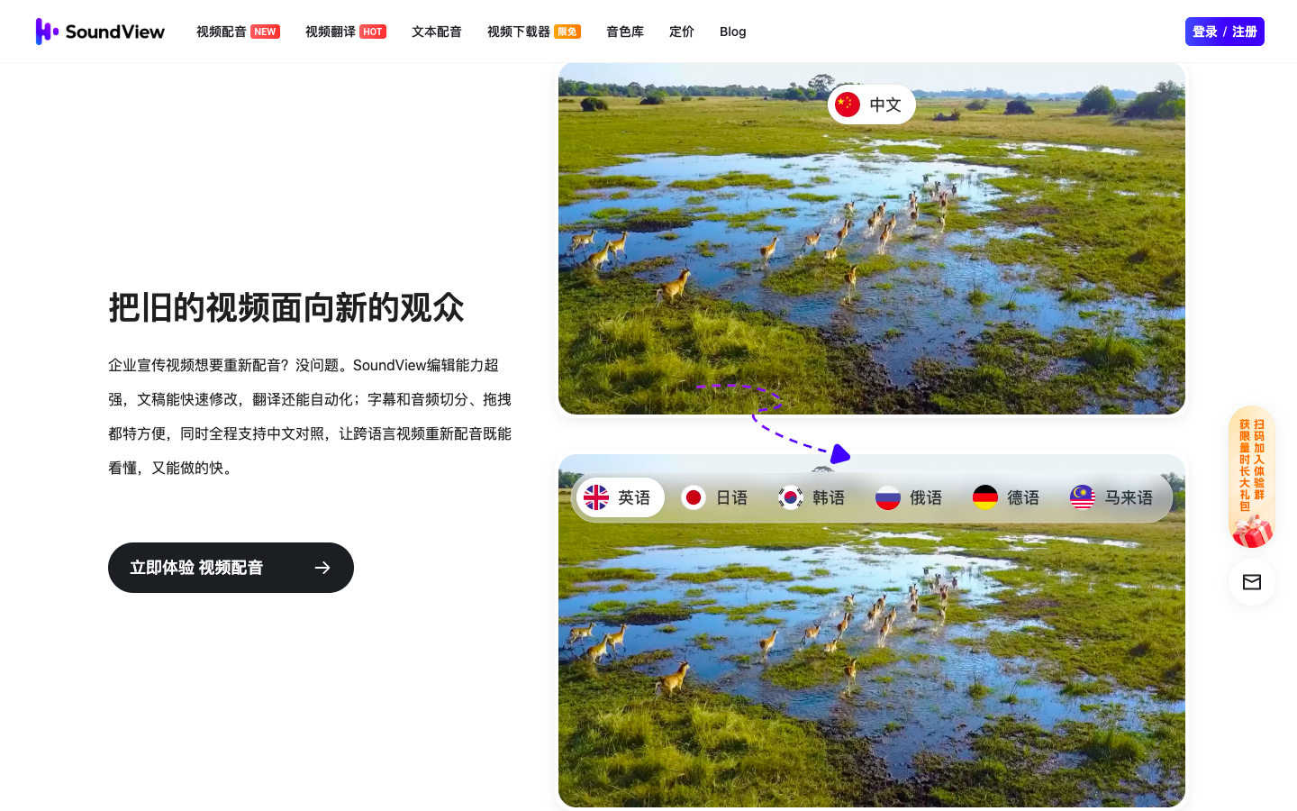 声动视界 - AI视频翻译与配音