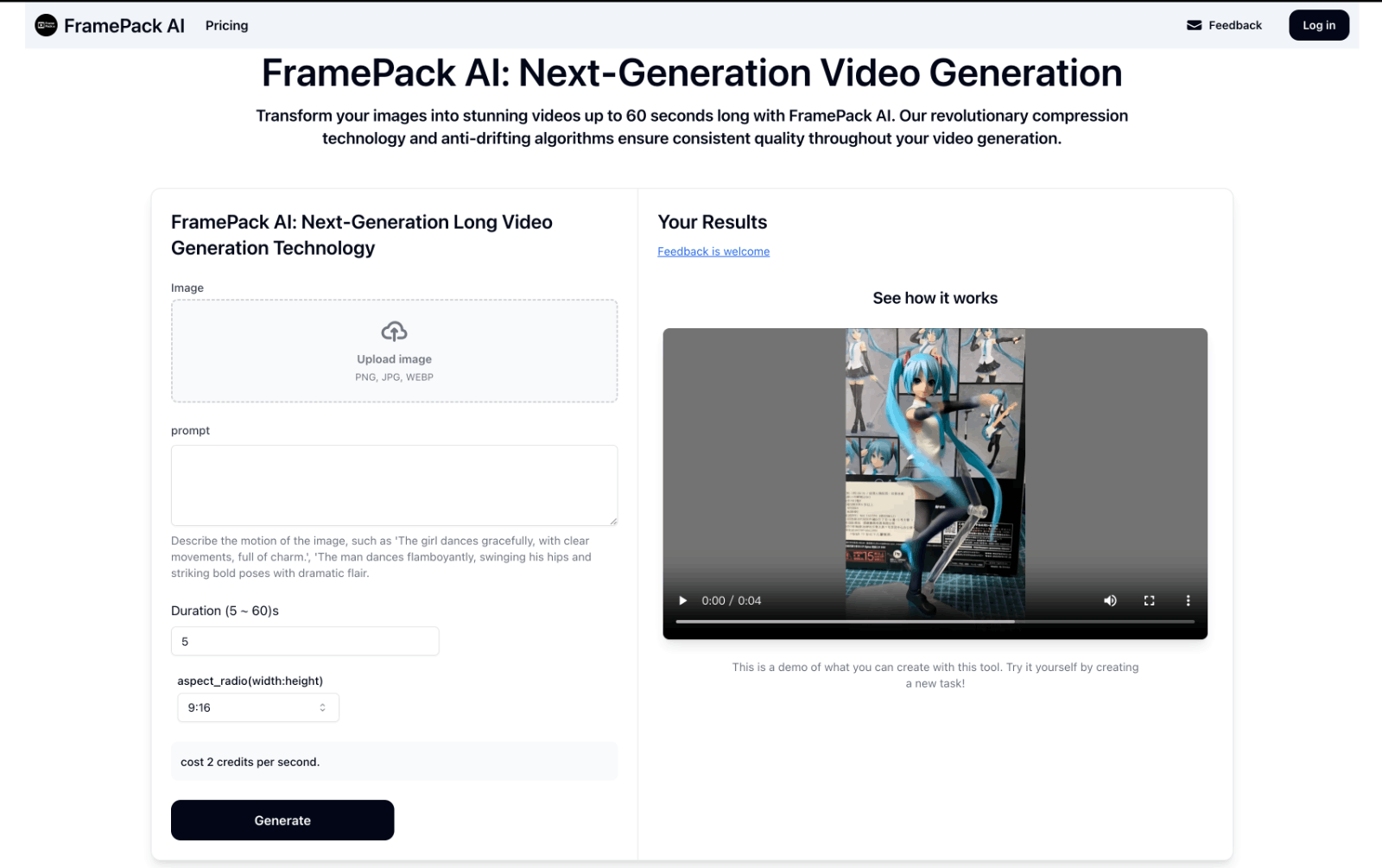 Framepack AI图像转视频