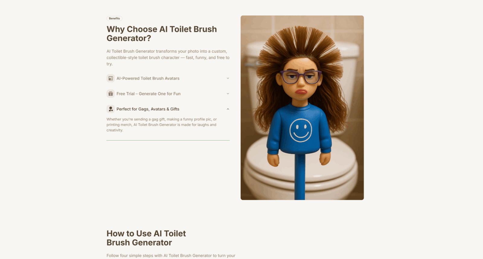 AI Toilet Brush Generator 玩具设计